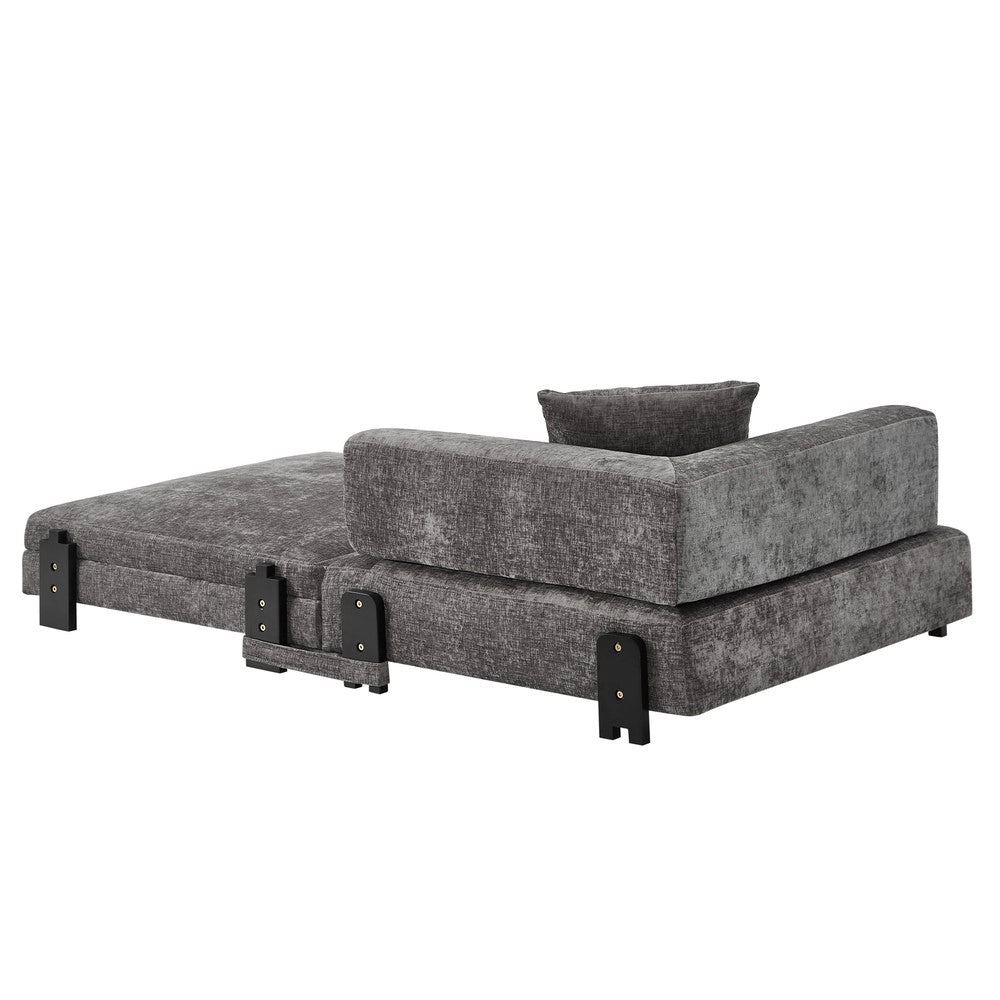 Divano Letto Pieghevole con Funzione Sleep, Porta USB/Type C e Contenitore ¨C Xylo ¨C Beige/Grigio Scuro