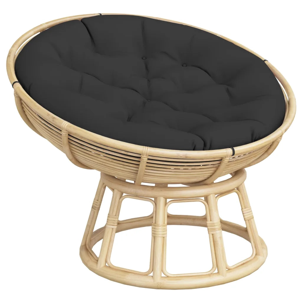 Cuscino Rotondo Nero Ã˜ 100x11 cm in Tessuto Oxford