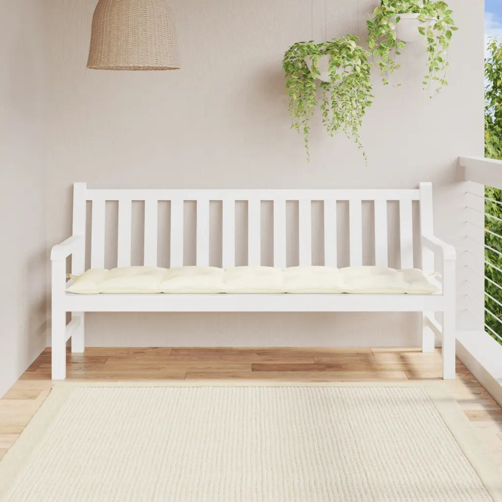 Cuscino per Panca-Cuscini per panchina Bianco Crema 180x50x7 cm in Tessuto Oxford