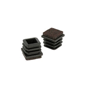Puntali interni alettati quadri neri con feltro 15 x 15 mm. 8 pz.