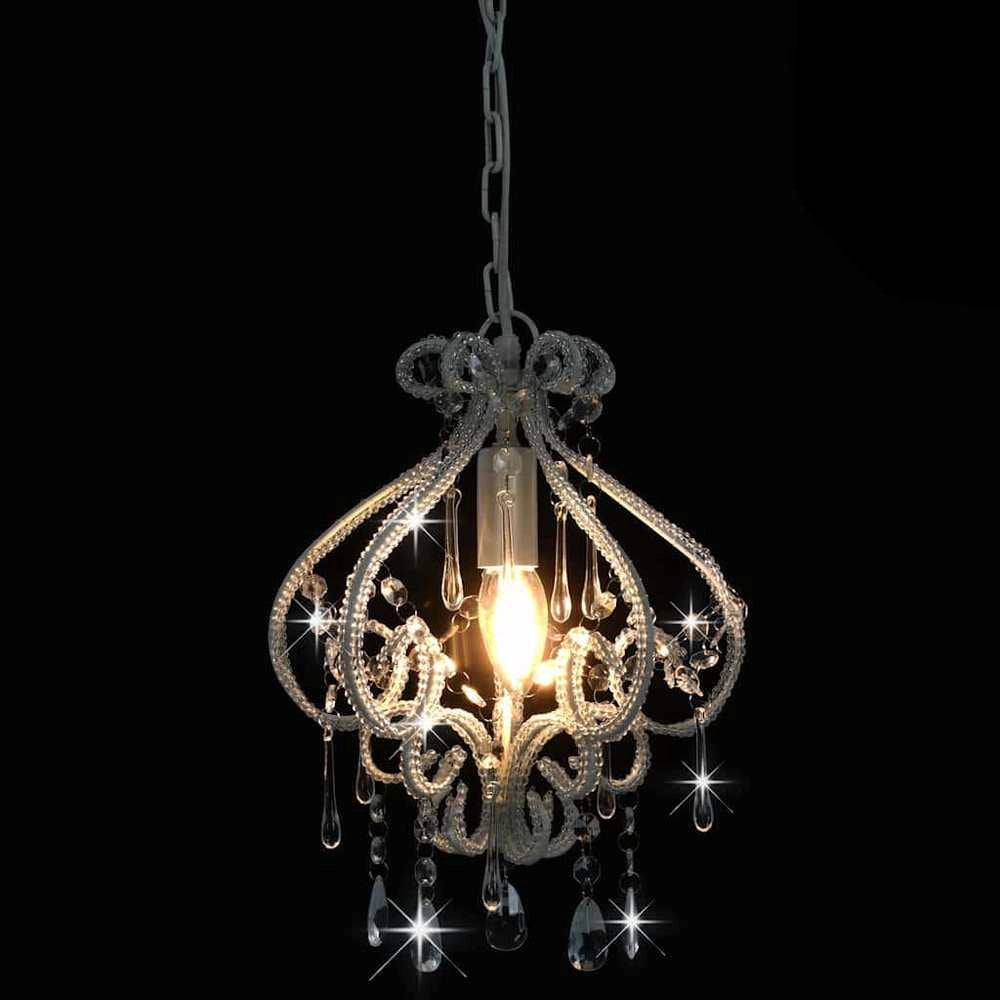 Ceiling Light With Pearls, White, Round, E14