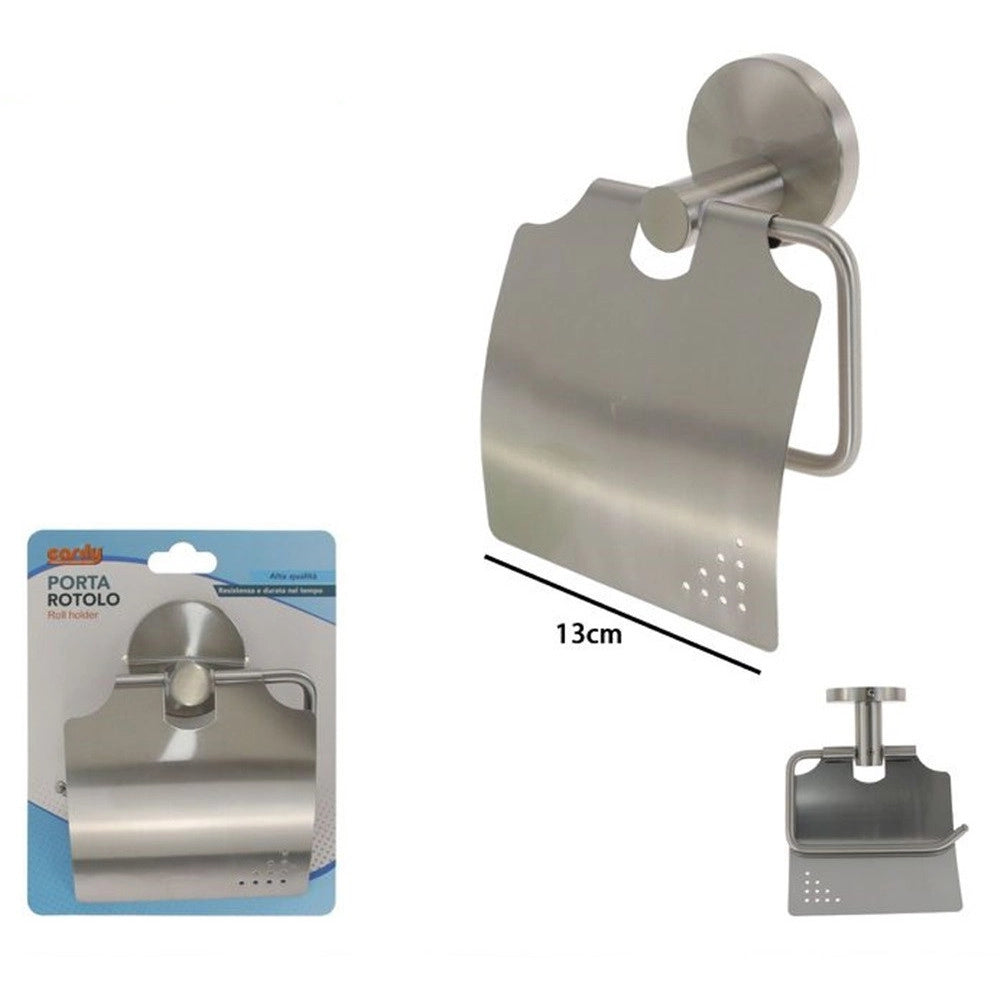 Trade Shop - Porta Rotolo Per Carta Igienica In Acciaio Satinato Accessori Arredo Bagno 87909 -