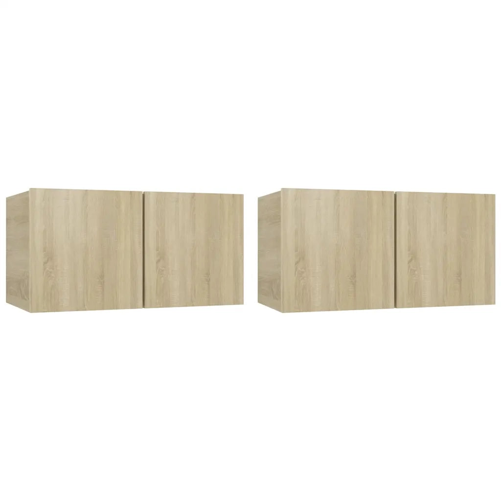Mobili Porta TV Pensili 2pz | Armadietto TV | Mobile Porta TV Rovere Sonoma 60x30x30 cm
