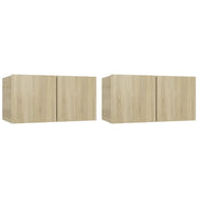 Mobili Porta TV Pensili 2pz | Armadietto TV | Mobile Porta TV Rovere Sonoma 60x30x30 cm