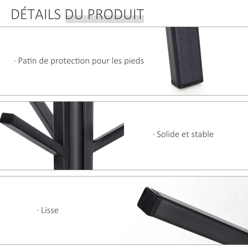 Appendiabiti a Piantana con Ripiano ¨C Xylo ¨C Metallo Marrone 45x45x180cm 9 Ganci