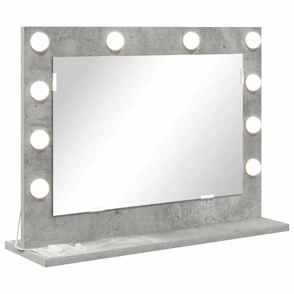 Specchio da Vanità Rettangolare Grigio cemento 60 x 45 x 18 cm 868312
