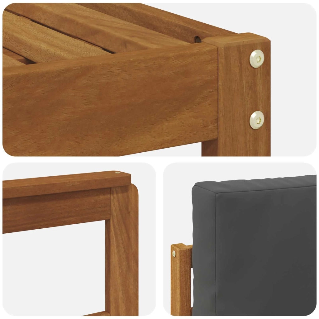 Set di divani da esterno con cuscino 6 pcs Naturale e Antracite