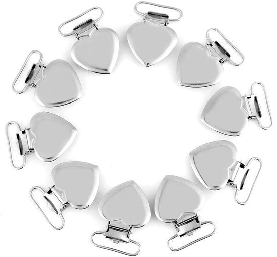 Jarretelle a V e 10 pezzi Metallo Argento - Perle Hart - Denti in Plastica