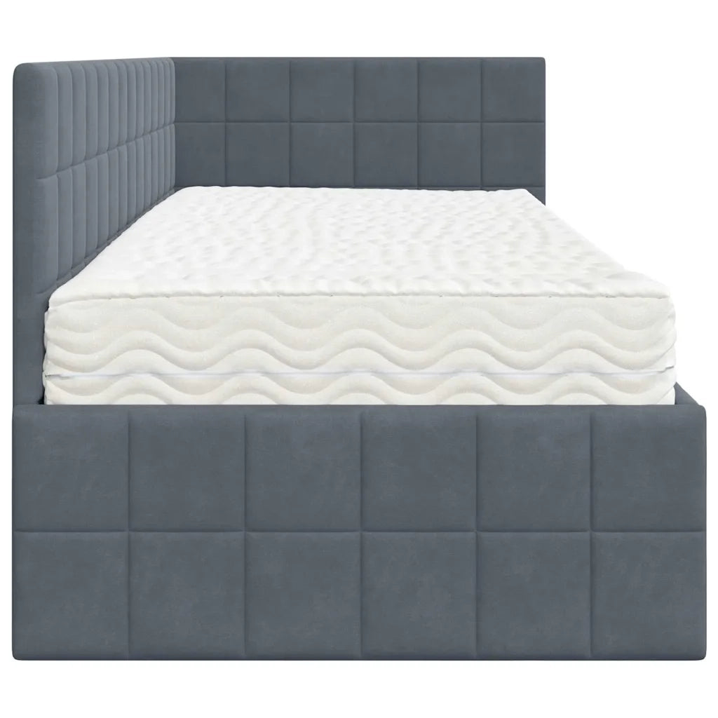 Struttura Letto Angolare con Materasso 2 pz-Giroletto con materasso Grigio Velluto 966099