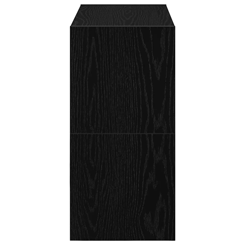 Scarpiere 2 pz Impilabili-Set di 2 Scaffale per scarpe in Rovere Nero 60x30x30,5 cm