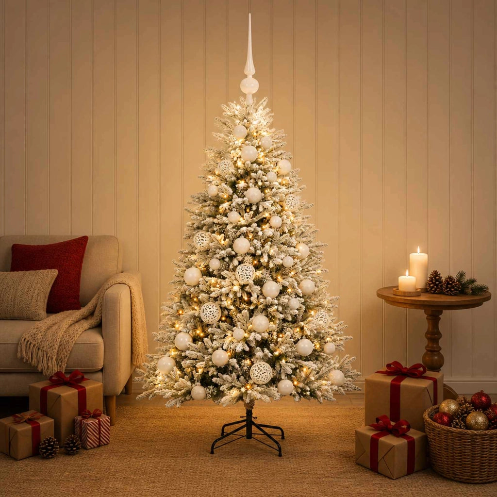 Albero di Natale Artificiale con Palline 120 cm 150 LED 3466093