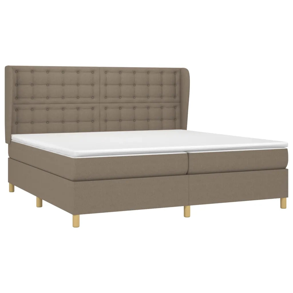 Giroletto a Molle con Materasso Tortora 200x200 cm in Tessuto 3128873