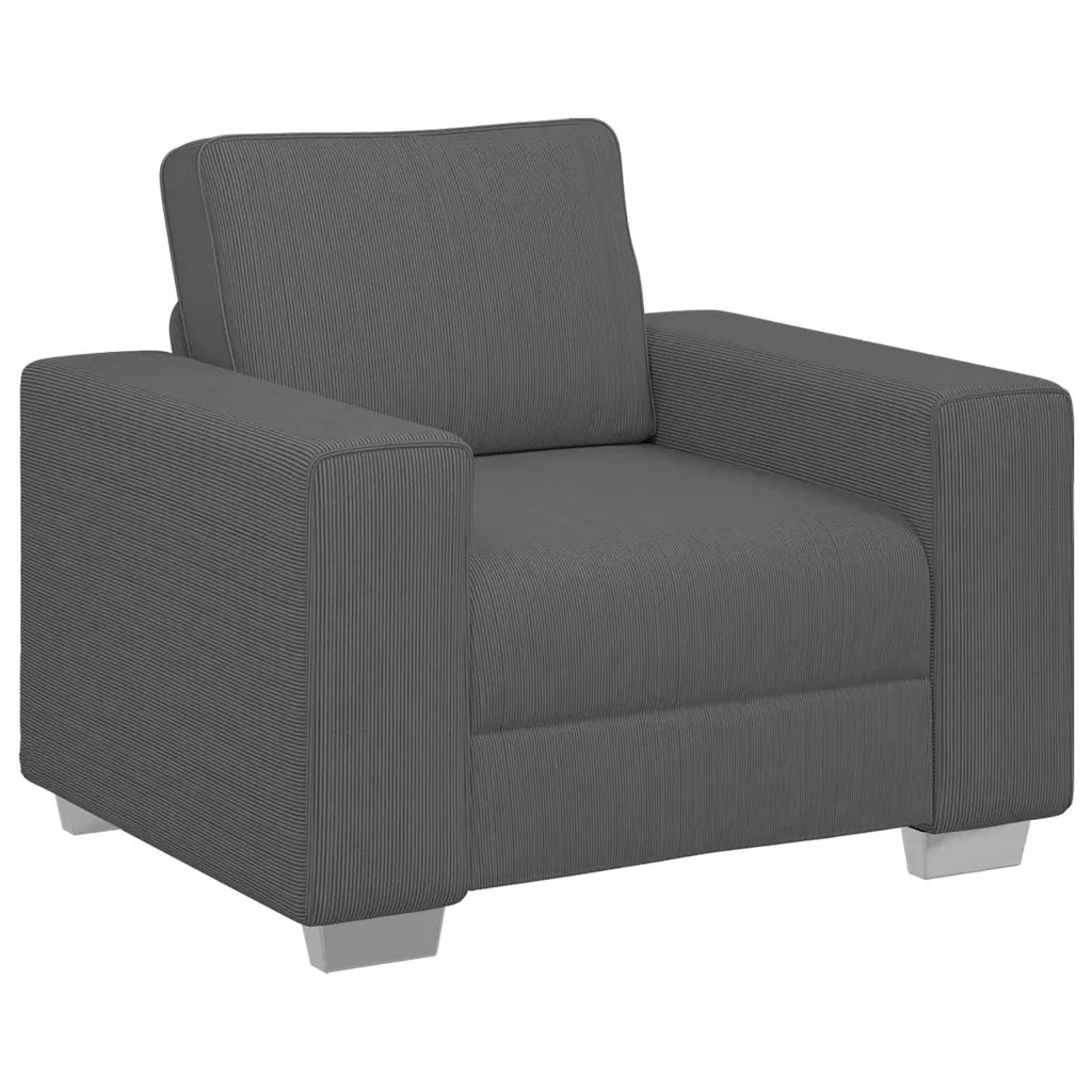 Divano Sedia-Poltrona-Sofa Relax Grigio Scuro 60 cm Tessuto di Velluto a Coste