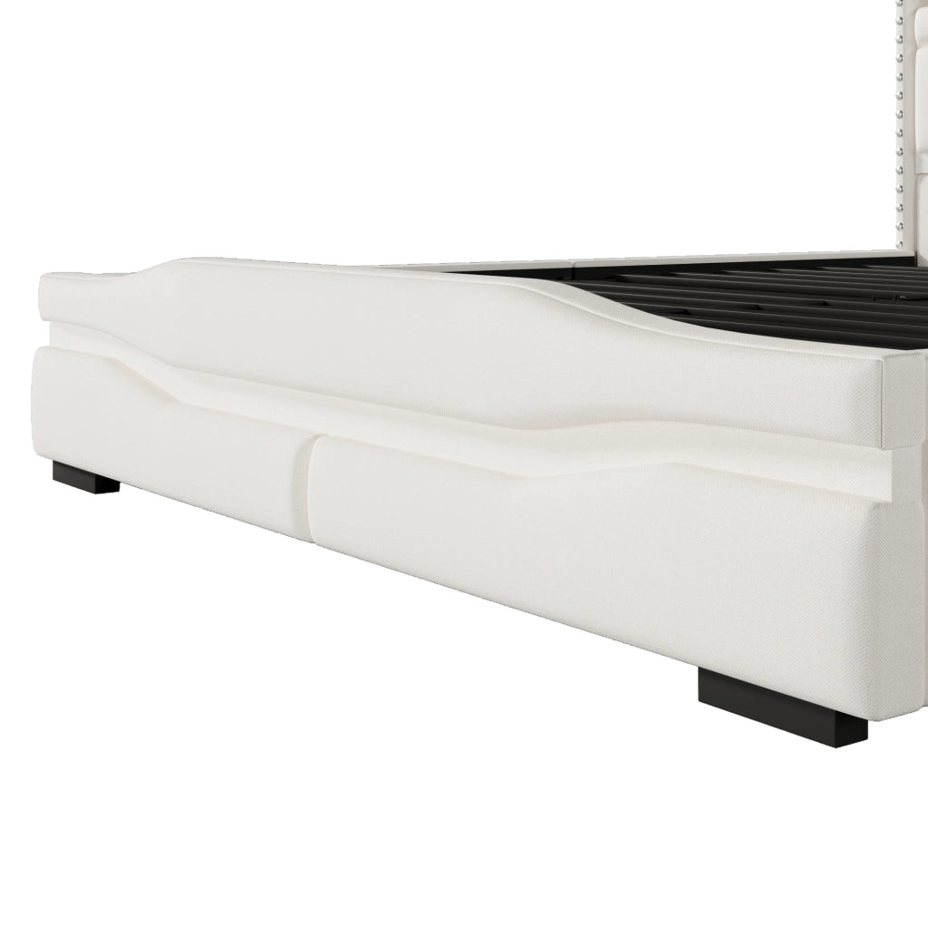 Letto matrimoniale 160x200 cm con contenitore idraulico, LED e prese USB/C