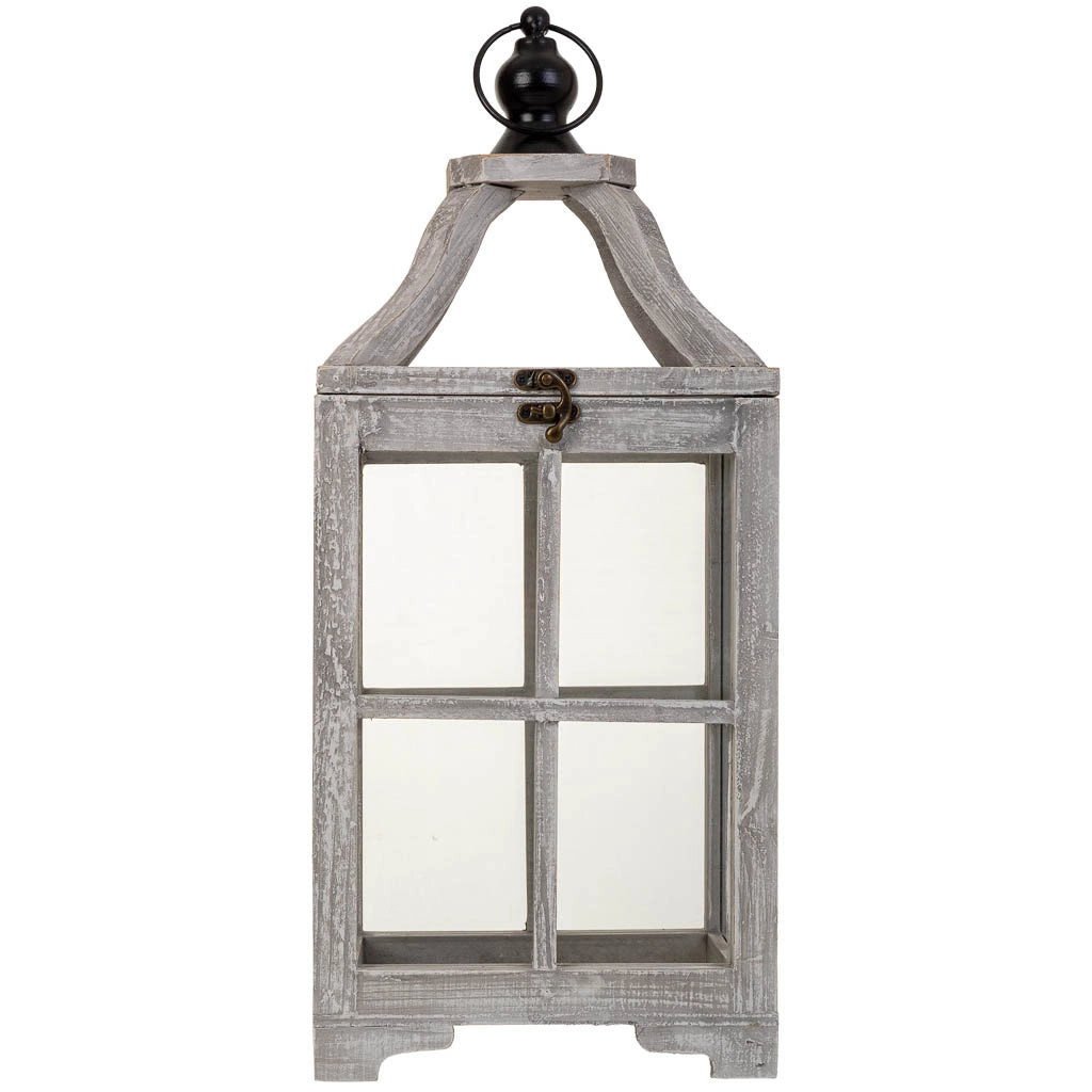Lanterna in legno bianco 20,5x15,5x48,5h cm