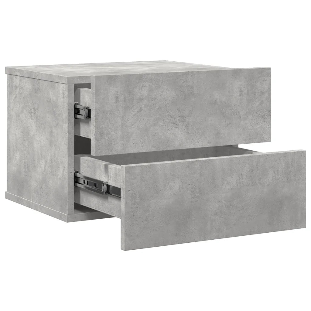 Comodini 2 pz-Set di 2 Tavolino da notte Grigio Cemento 40x30x30 cm in Legno Multistrato 322785