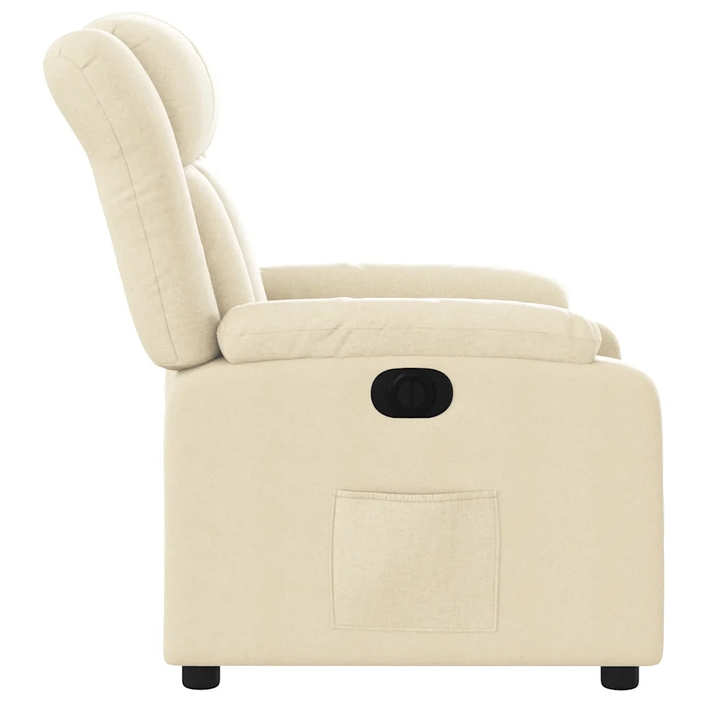 Poltrona Elettrica Reclinabile-Divano Sedia Crema in Tessuto 669424