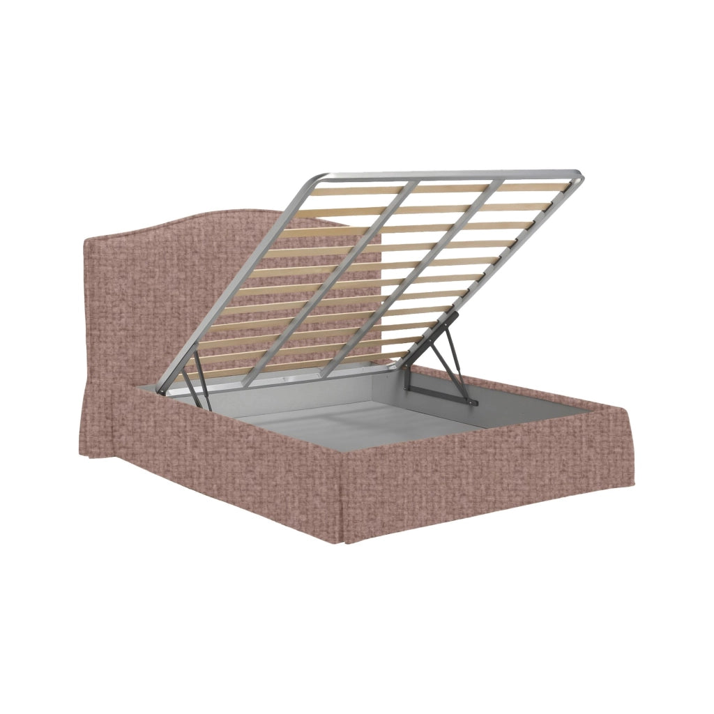 Bebington, Letto Matrimoniale Sfoderabile Made in Italy, Rosa Antico
