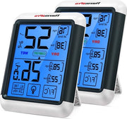 Termostato hygrometrio digitale per temperatura e umidità interna ed esterna - set a due pezzi con indicatore per il controllo del clima interno
