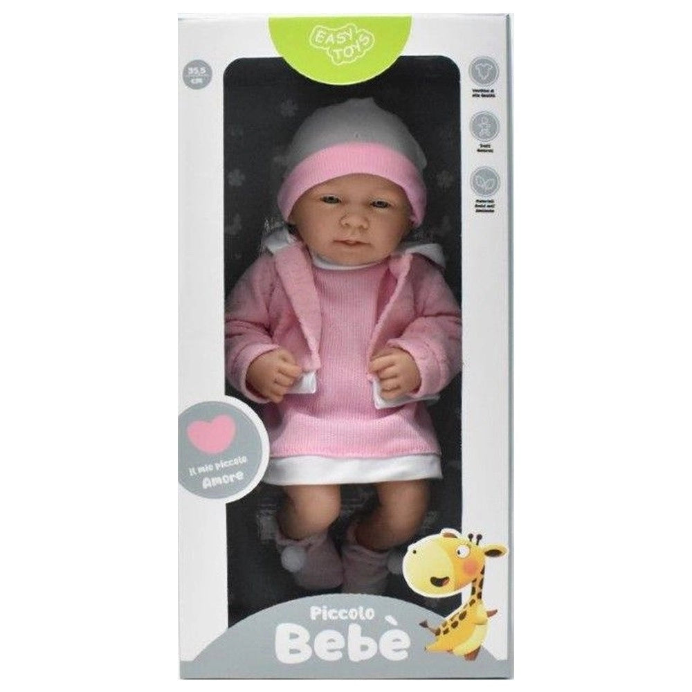 Trade Shop - Bambolotto Bambola Vestito Rosa Vestito Azzurro Bebè Giocattolo Bambina - Rosa