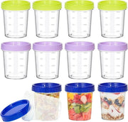 Set di 12 contenitori alimentari in plastica con coperchi - 120 ml - contenitori chiusi ermeticamente - impermeabili - a prova di vapore - per salse, snack - compatibili con il microonde
