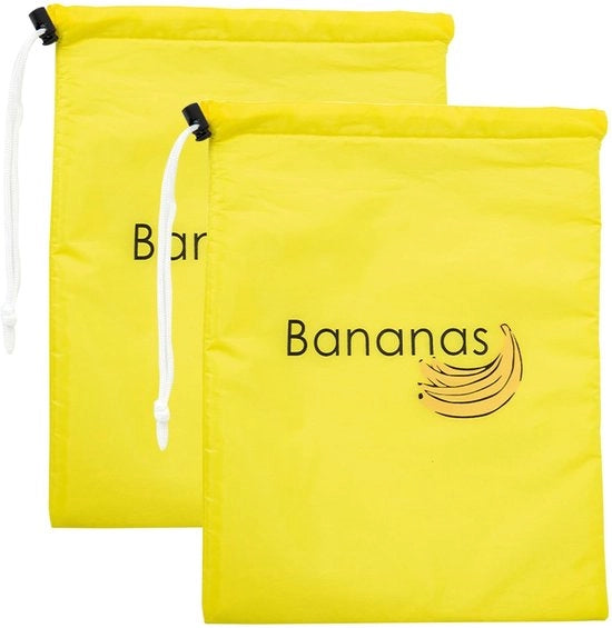 Confezione con 2 Sacchetti - Sacchetti per Banane - Leggero - Materiale Polyester Duraturo - 35 x 28 x 1 cm - Adatto per Isolamento Alimentare - Sacchetto per Banane