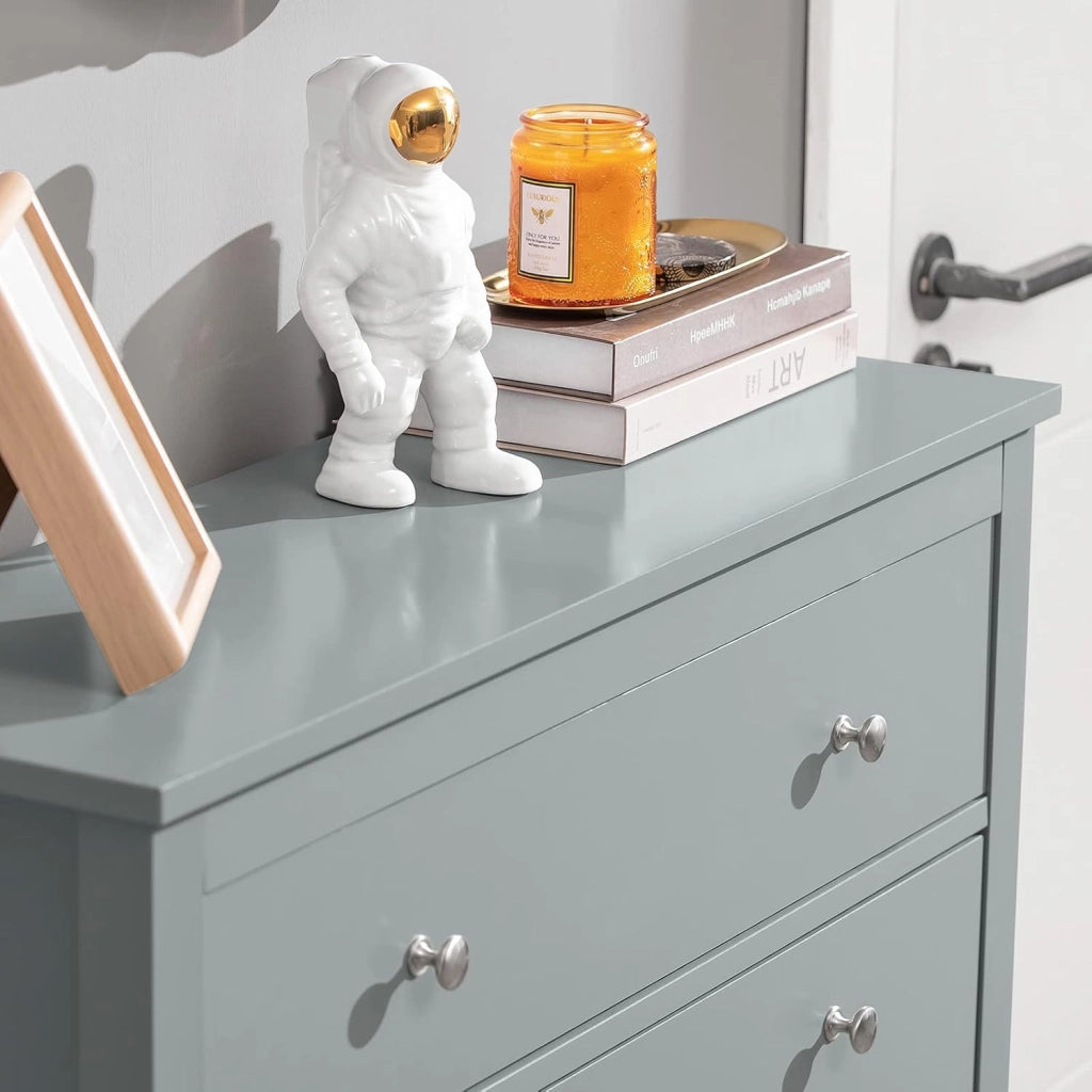 Scarpiera Salvaspazio Slim Ingresso con 2 Ribalte e Cassetto – Mobile Scarpiera Grigio Moderna per Corridoio Stretto, MDF E1, 80x25x108cm, FSR89-HG