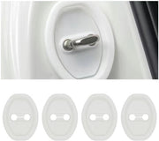 Protezioni Porta Universali - Silicone - 4 Pezzi - Nero/Bianco - Protezione Effettiva - Installazione Facile - Protezione Cerniera Porta