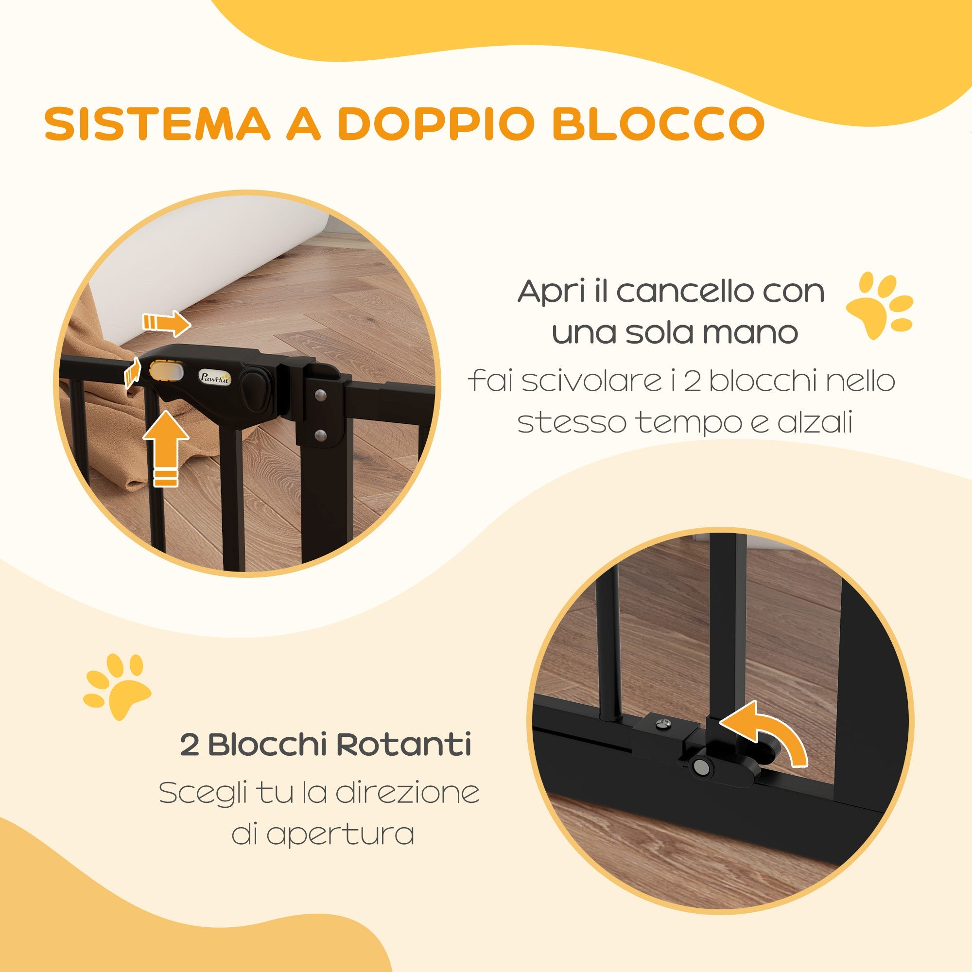 Cancellino per Cani Estensibile 74-100x77 cm in Metallo Nero