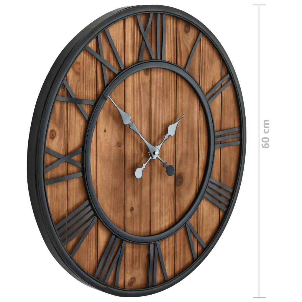 Orologio da Parete Vintage al Quarzo Legno e Metallo 60 cm XXL 50646