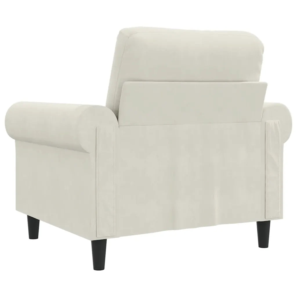 Poltrona-Poltroncina-Divano Sedia Crema 60 cm Velluto 815328