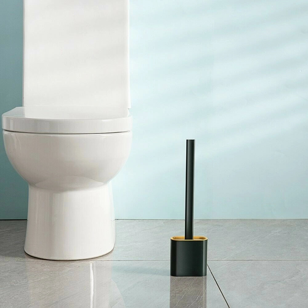 Trade Shop - Scopino Per Wc Bagno Spazzola Per Pulizia In Silicone Con Portascopino Da Muro -