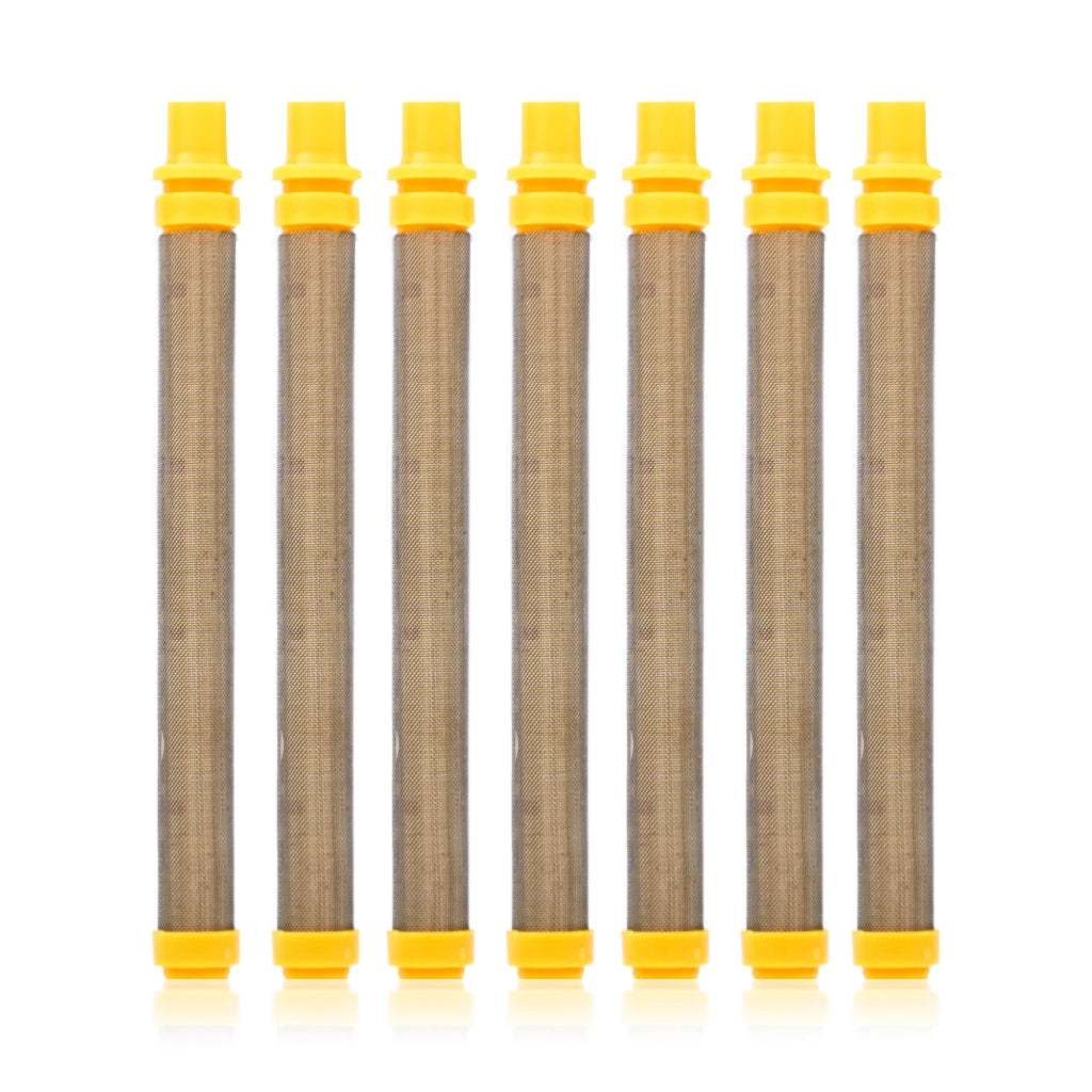 Filtro Paletta 100 Mesh Giallo per Spruzzatore Airless Verniciatura – Set 7 Pezzi