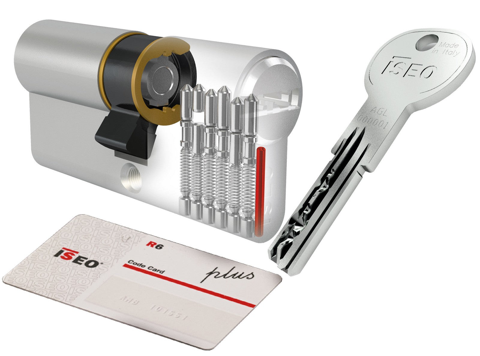 iseo 'r6 plus' cilindro 5 chiavi mm 30x70 cod:ferx.94226