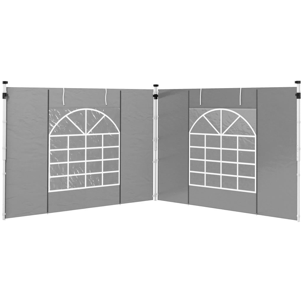 Pannelli Laterali per Gazebo 300x200 cm con Finestra e Porta ¨C zephmum ¨C Grigio