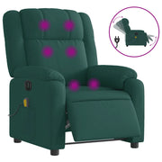 Poltrona Massaggiante | Sedia Relax Reclinabile Elettrica Verde Scuro Tessuto