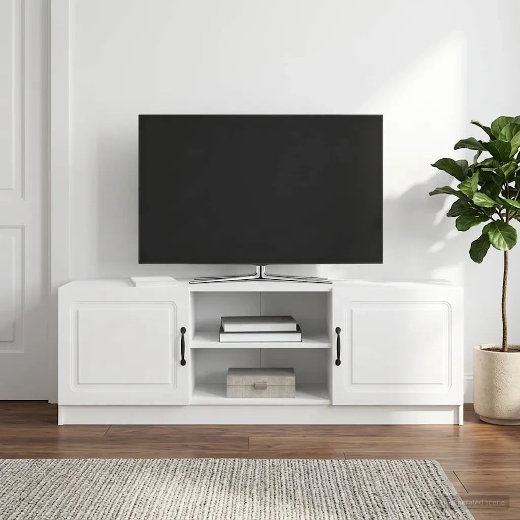 Mobile TV Bianco Lucido 150 x 31 x 47 cm Legno ingegnerizzato 895839