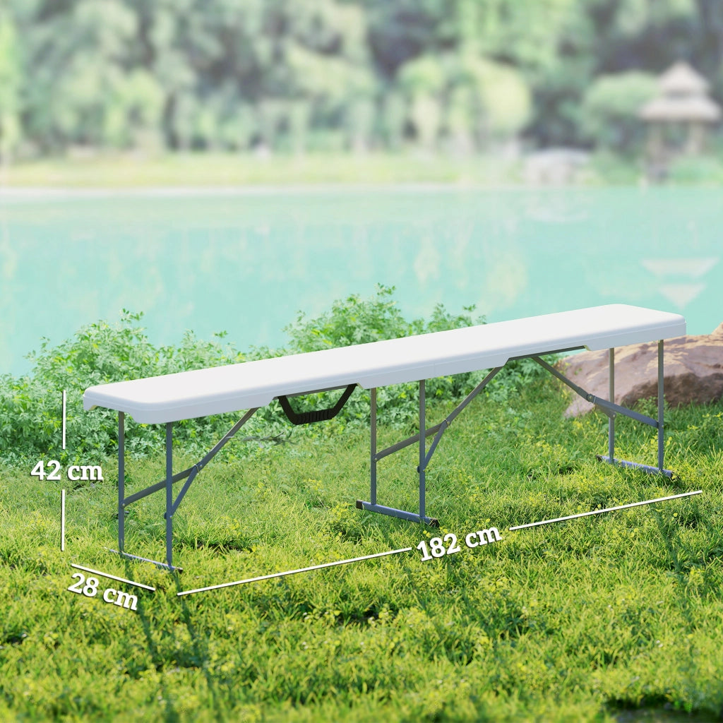 Panche da giardino pieghevoli 2 pezzi ¨C zephmum ¨C Bianco 182x28x42 cm