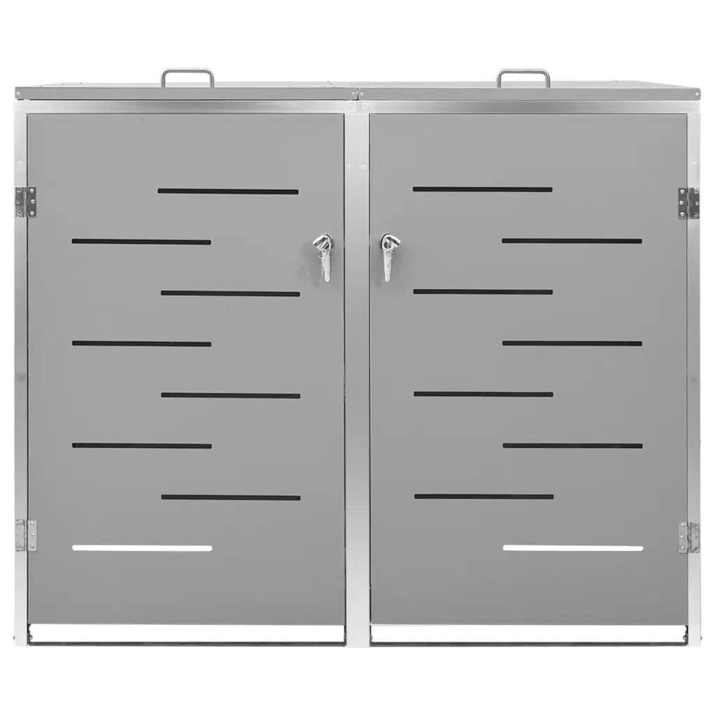Copri Bidoni Pattume Doppio 138x77,5x115,5cm Acciaio Inox cod mxl 51405