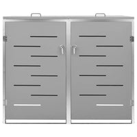 Copri Bidoni Pattume Doppio 138x77,5x115,5cm Acciaio Inox cod mxl 51405