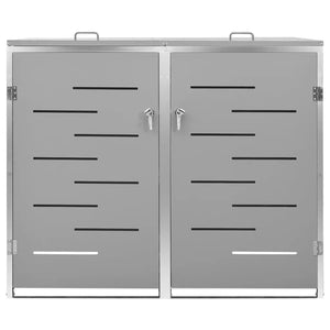Copri Bidoni Pattume Doppio 138x77,5x115,5cm Acciaio Inox cod mxl 51405