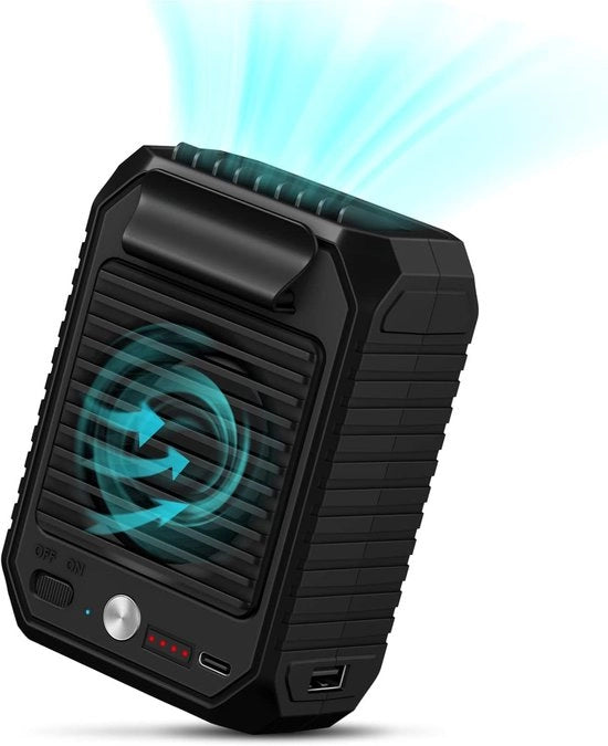 Ventilatore portatile per la respirazione - batteria 10000 mAh - cintura senza fili personale - 3 velocità - ventilatore per attività all'aperto, agricoltura, escursioni, campeggio, giardinaggio e viaggi