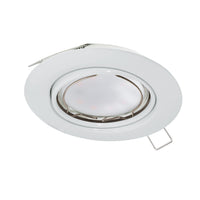 Faretto Ad Incasso Moderno Peneto In Acciaio Bianco 1 Luce Gu10 4,6W