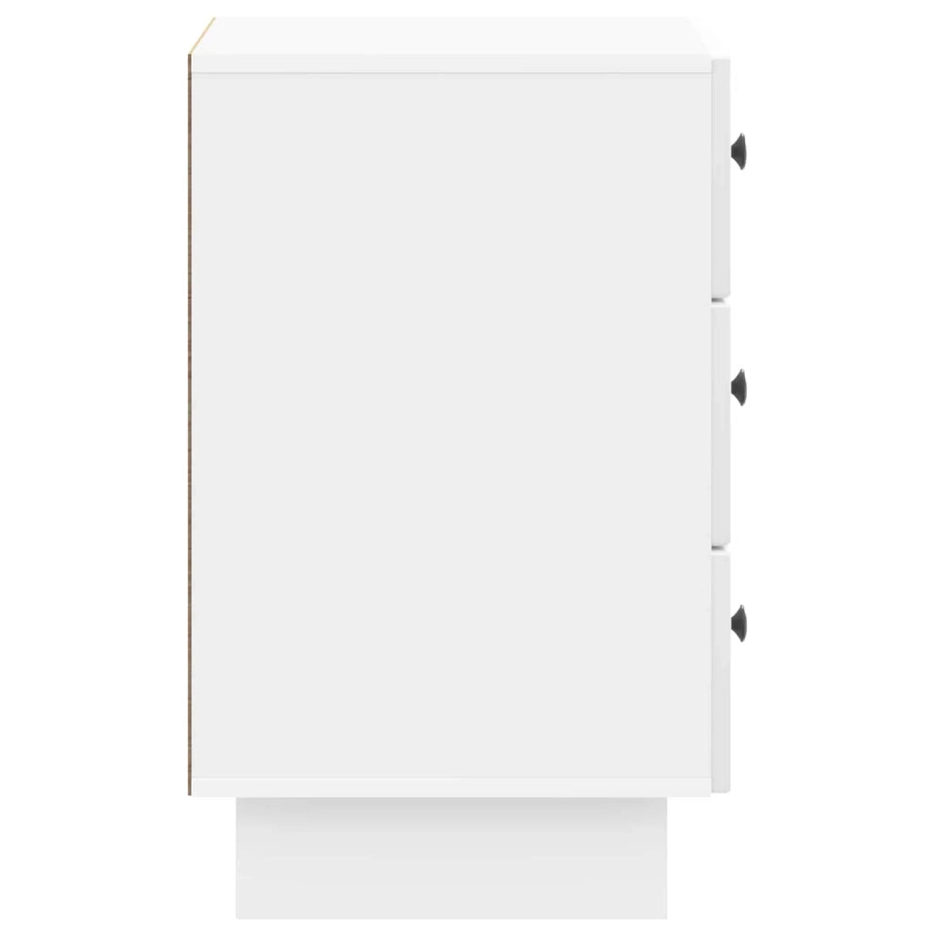 Comodino | Armadio da Notte | Mobiletto da notte con cassetto Bianco Lucido 43 x 41 x 66,5 cm