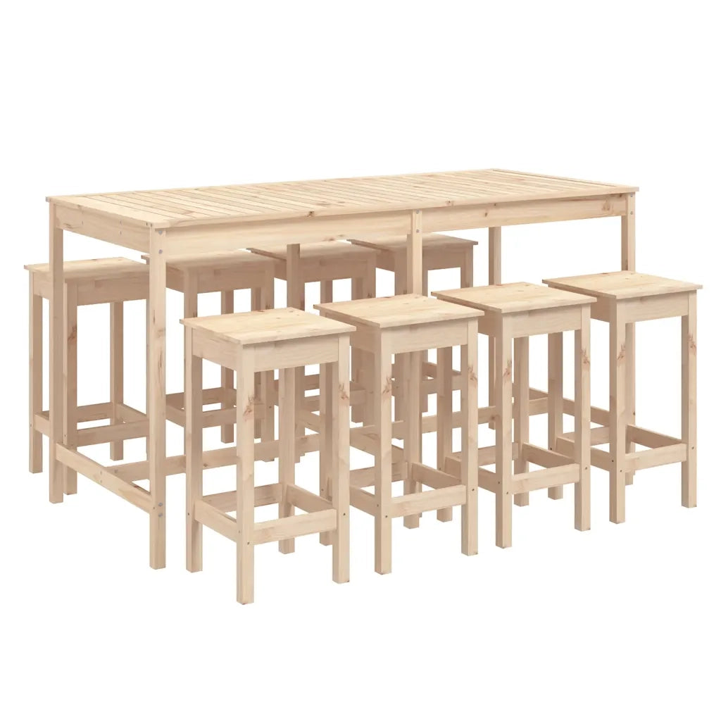 Set Bar da Giardino 9 pz in Legno Massello di Pinocod mxl 94293