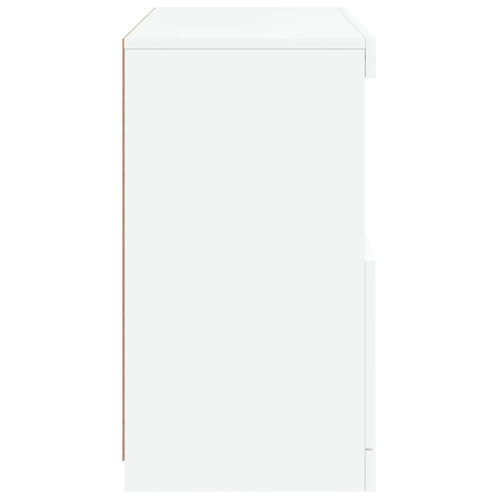 Buffet credenza cassettiera mobiletto mobile contenitore organizer per cucina soggiorno salotto con luci LED 60 x 37 x 67 cm bianco 02_0029857