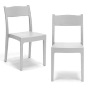 Set 2 sedie in polipropilene VESTA, impilabile, resistente ai raggi UV, design moderno, ideale per sala da pranzo, cucina, sala d’attesa, bar, ristoranti o giardino, colore Bianco