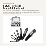 Set di estrattori a vite professionale da 8 pezzi - contenitore di conservazione - realizzato in acciaio di carbonio - duraturo - facile da usare - estrattore di viti