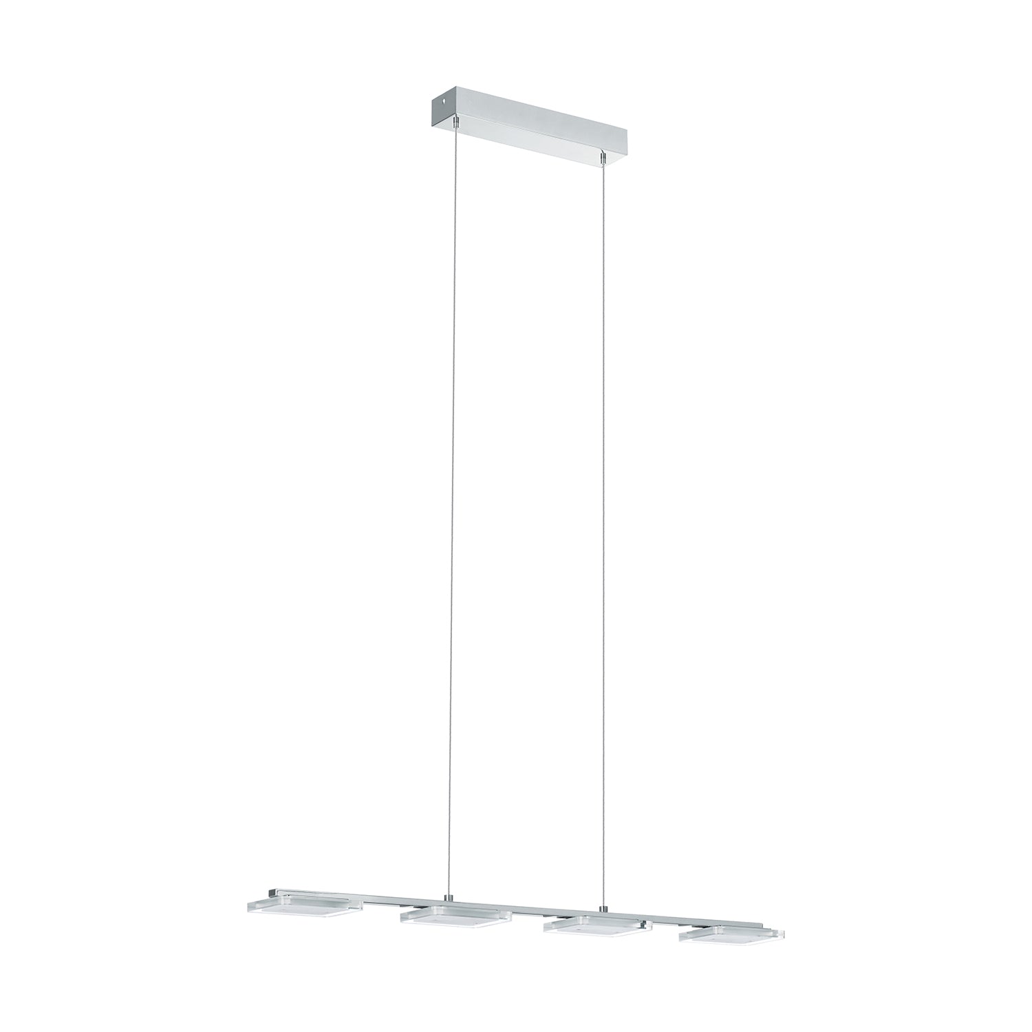 Lampadario A Sospensione Moderno Cartama Acciaio Cromo 4 Luci Led 4,6W 2200Lm