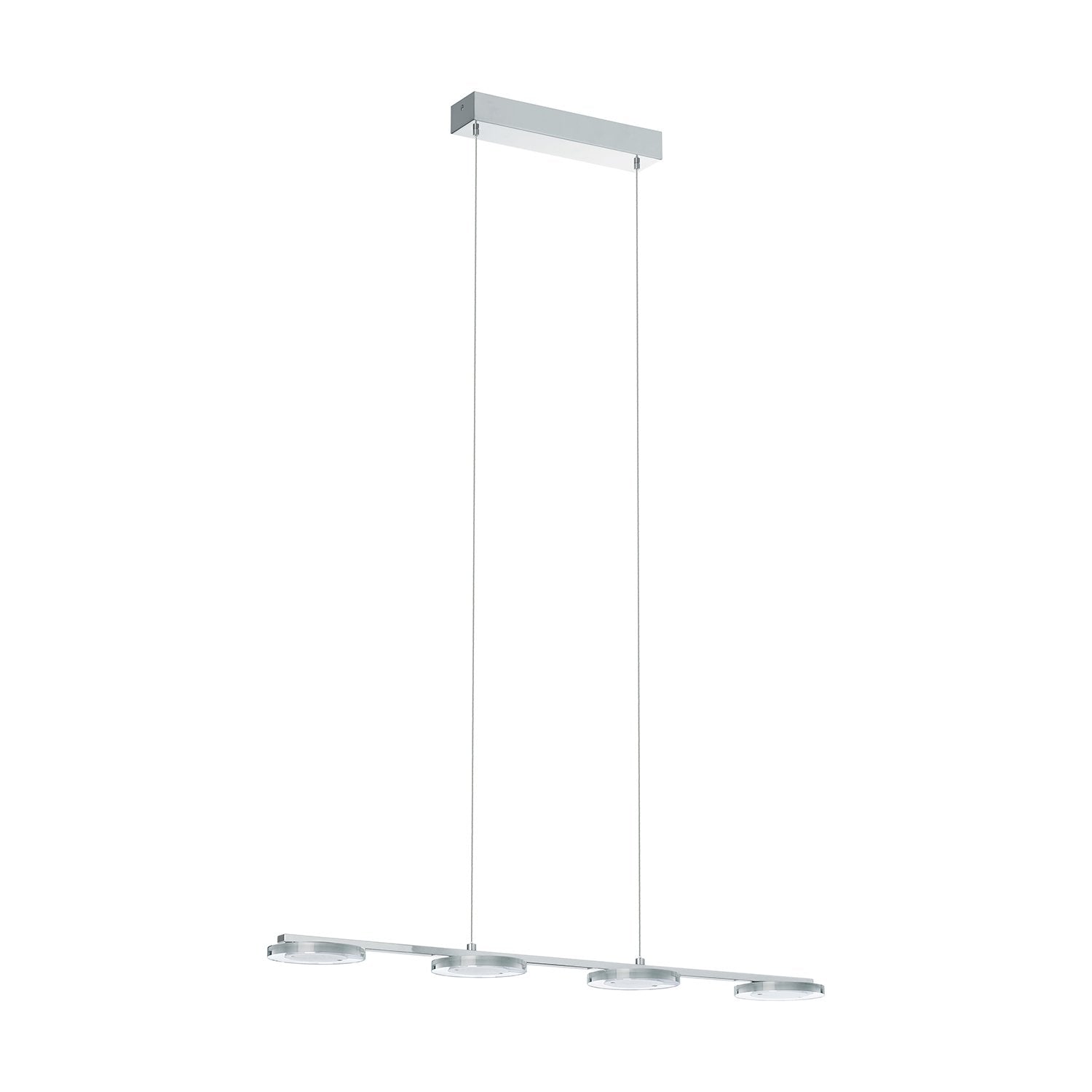 Lampadario A Sospensione Moderno Cartama Acciaio Cromo 4 Led 4,6W 2200Lm